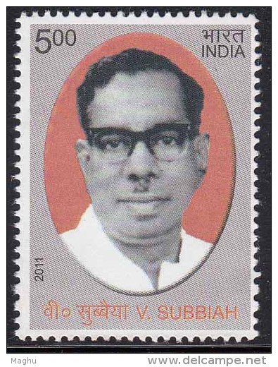 India MNH 2011, V Subbiah, Indian Communist Politician , Textile Labour Union In French India, Job - Nuovi