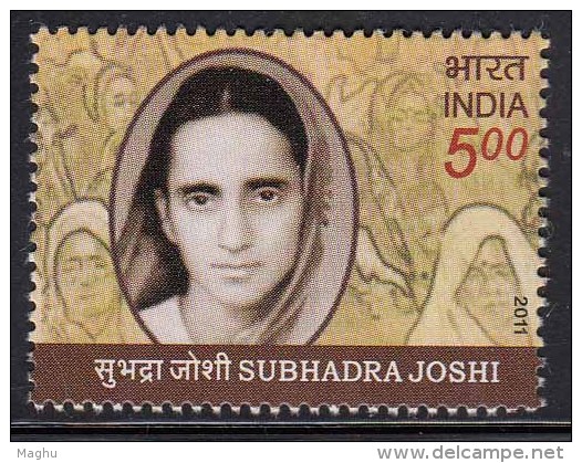 India MNH 2011, Subhadra Joshi, Women Freedom Fighter, - Ongebruikt