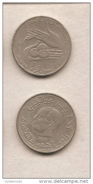 Tunisia - Moneta Da 1/2 Dinaro Circolata - 1976 - Tunisie