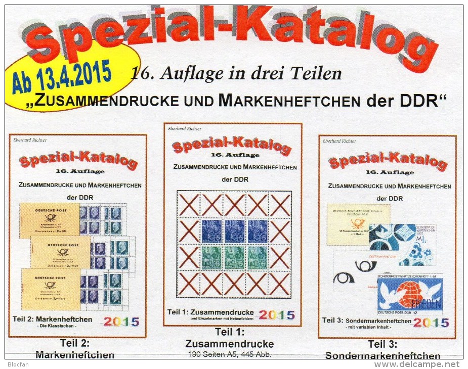 Zusammendrucke Markenhefte Und SMH Katalog 1-3 DDR 2015 New 75€ RICHTER Se-tenant + Booklet Special Catalogue Of Germany - Autres & Non Classés