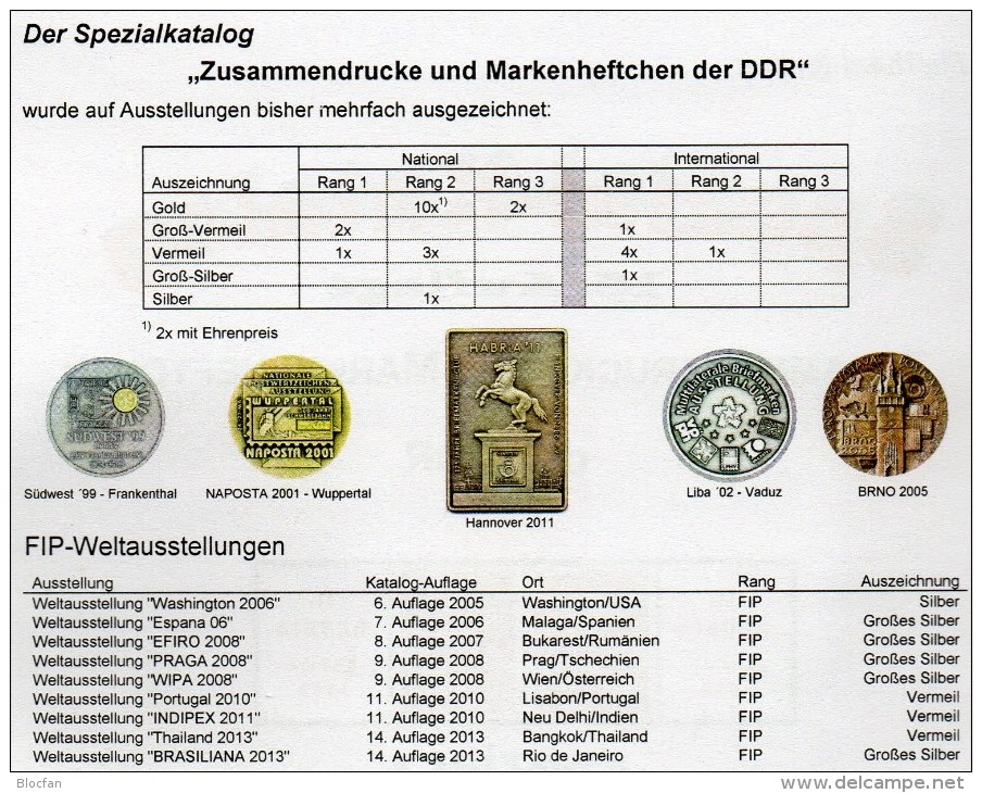 Zusammendrucke Markenhefte und SMH Katalog 1-3 DDR 2015 new 75€ RICHTER se-tenant + booklet special catalogue of Germany