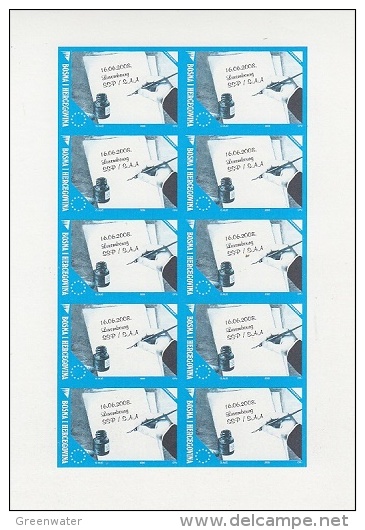 Bosnia/Herzegovina Sarajevo 2008 Stabilization Agreement With EU 1v Sheetlet IMPERFORATED PROOF (blue) ** Mnh (20336) - Europese Gedachte