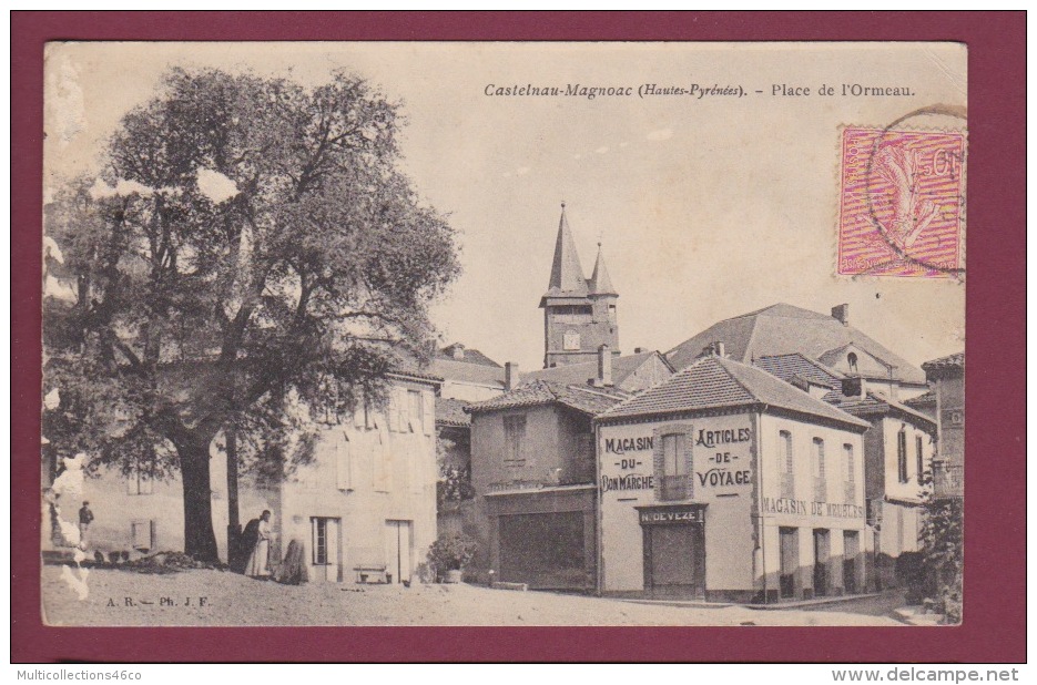 65 - 220315 - CASTELNAU MAGNOAC - Place De L'Ormeau - Magasin BON MARCHE N DEVEZE - Castelnau Magnoac
