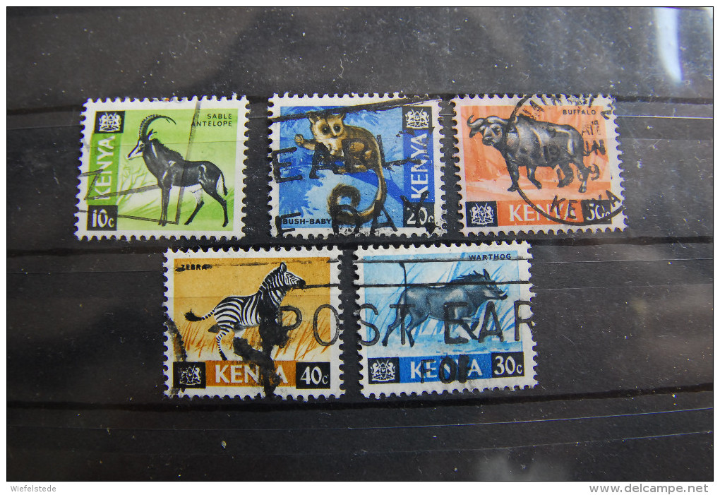 B027 - KENIA KENYA Tiere 5 Briefmarken - Unterschiedliche Erhaltung - Kenia (1963-...)