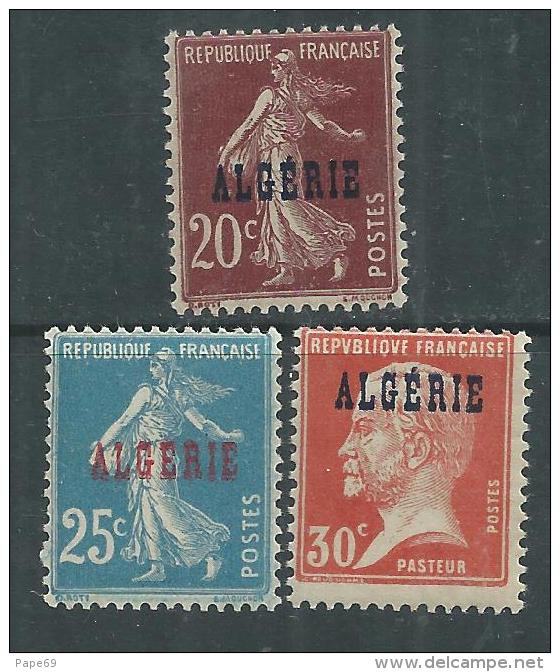 Algérie N° 13 / 15 X Timbres De France Surchargés :  Les 3  Valeurs Trace De Charnière Sinon TB - Neufs