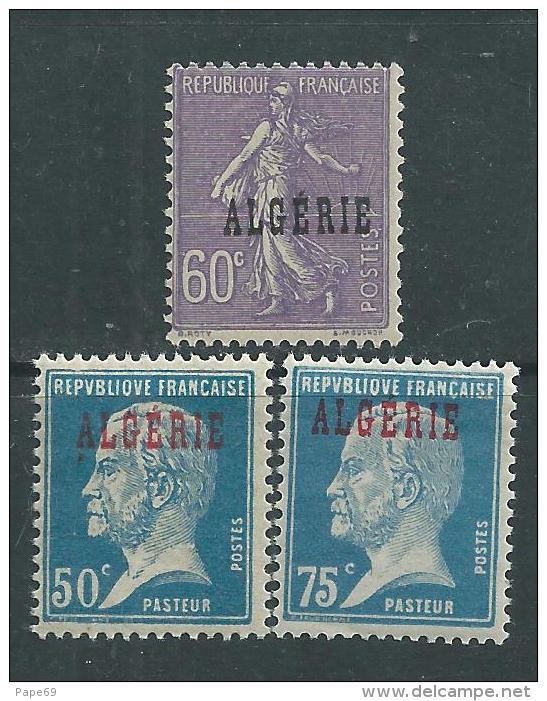 Algérie N° 23 / 24 + 26 XX Timbres De France Surchargés :  Les 3  Valeurs Sans Charnière TB - Neufs