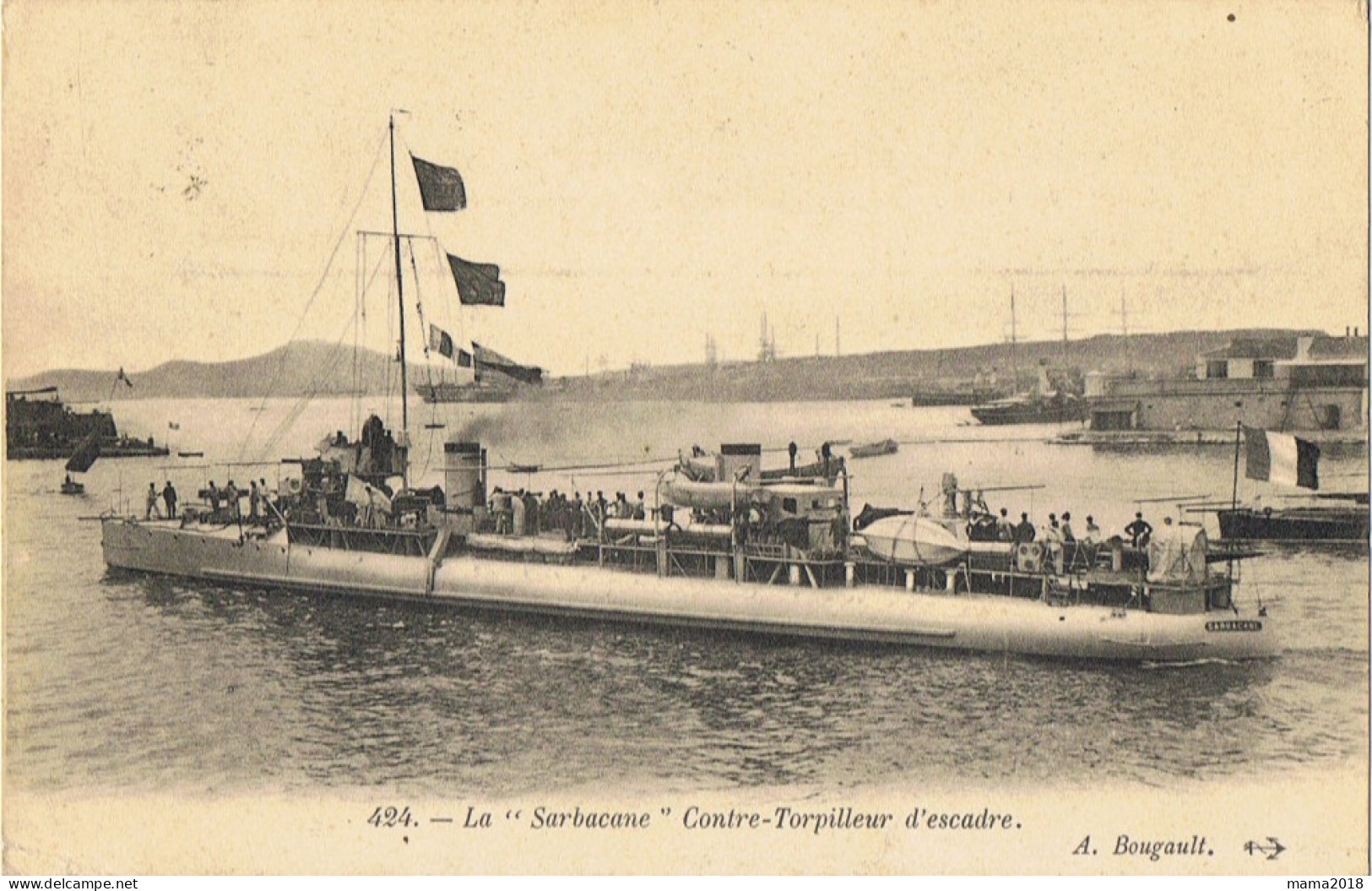 La  SARBACANE     Contre Torpilleur D'escadre    1924 - Warships