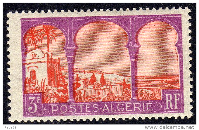 Algerie N° 55 X Vues D´Alger : 3 F. Violet Et Orange,  Trace De Charnière Sinon TB - Neufs