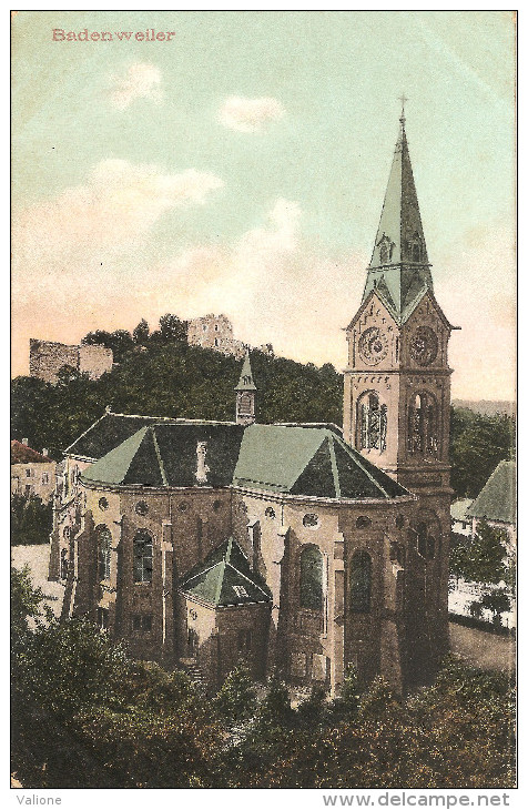 RARE : BADENWEILER Kirche 1908 - Badenweiler