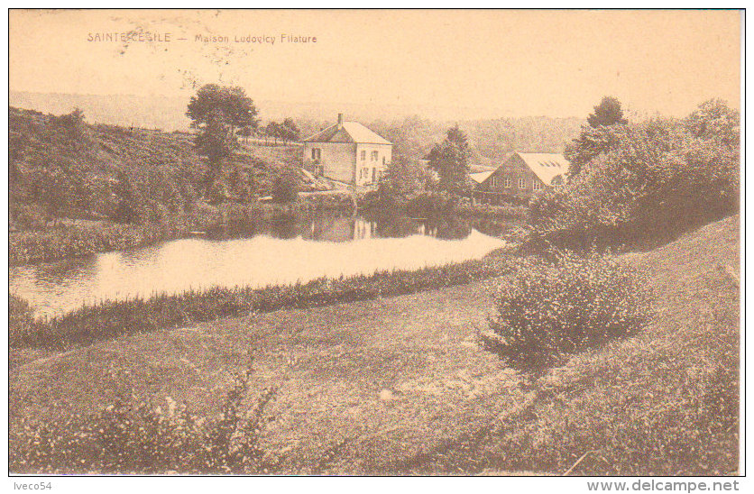 1925  Sainte Cécile  Sur Semois  " Maison Ludovicy - Filature " - Etalle