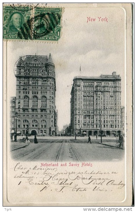 NEW YORK  NETHERLAND And SAOY HOTELS 1904 - Wirtschaften, Hotels & Restaurants