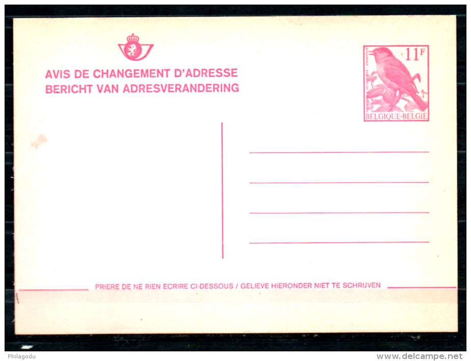 Avis De Changement D’adresse, Oiseaux Tête No - Adreswijziging