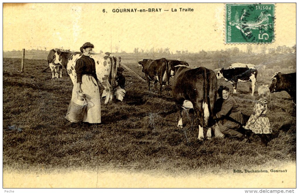 N°5092A -cpa Gournay En Bray -la Traite- - Elevage