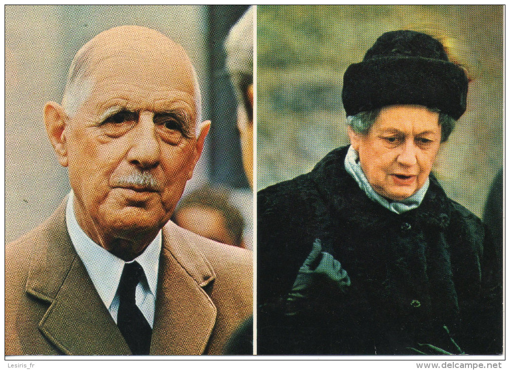 CP - PHOTO - LE GENERAL DE GAULLE ET MADAME DE GAULLE - COLOMBEY LES DEUX EGLISES - 073 - SLADE - J. ANDANSON - SYGMA - Hombres Políticos Y Militares