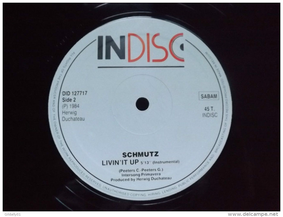 Album MAXI 45 \". SCHMUTZ. Livin'it Up.  1984. - Andere & Zonder Classificatie