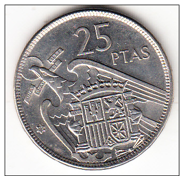 ESPAÑA 1957 .ESTRELLA 75    25 PESETAS .NUEVA  SIN CIRCULAR.RARA . CN4220 - 25 Pesetas