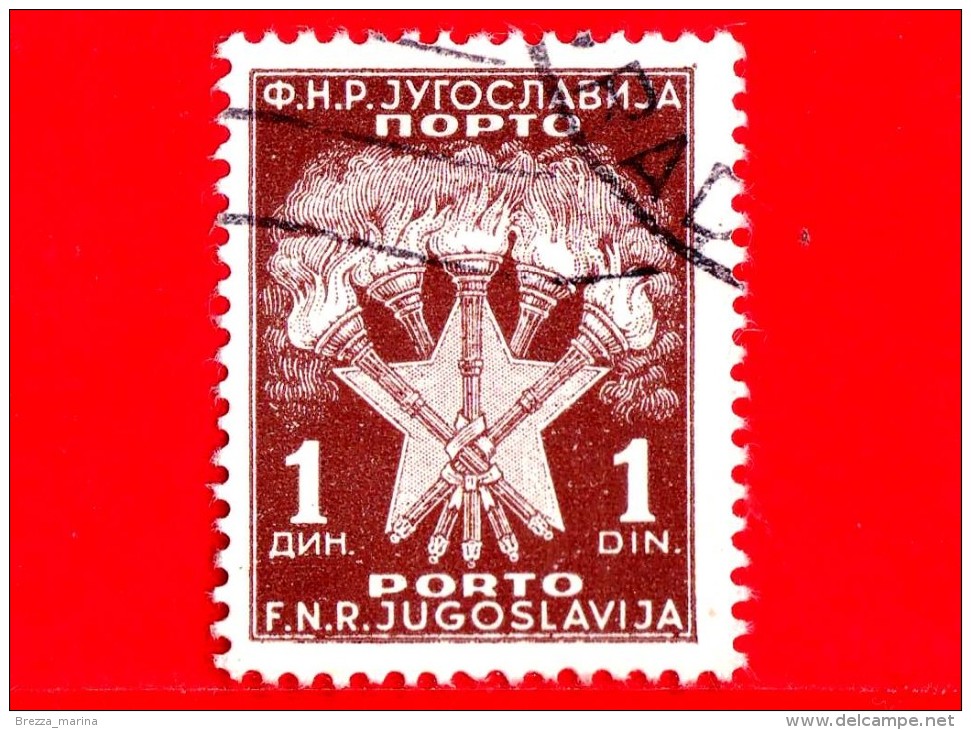 JUGOSLAVIA  - Usato - 1952 - Segnatasse - Stelle - Torce - Torches And Stars - 1 - Timbres-taxe