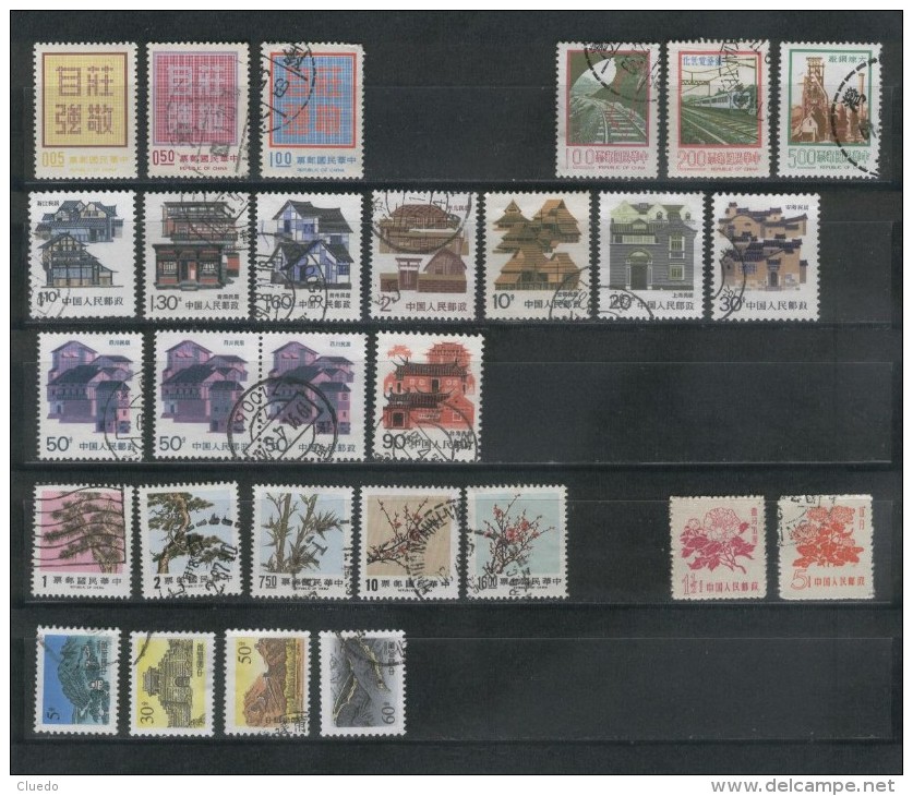 Cina -Selection Of Stamps In Three Pages  - Selezione Di Francobolli Usati In Tre Pagine D'album - Altri & Non Classificati