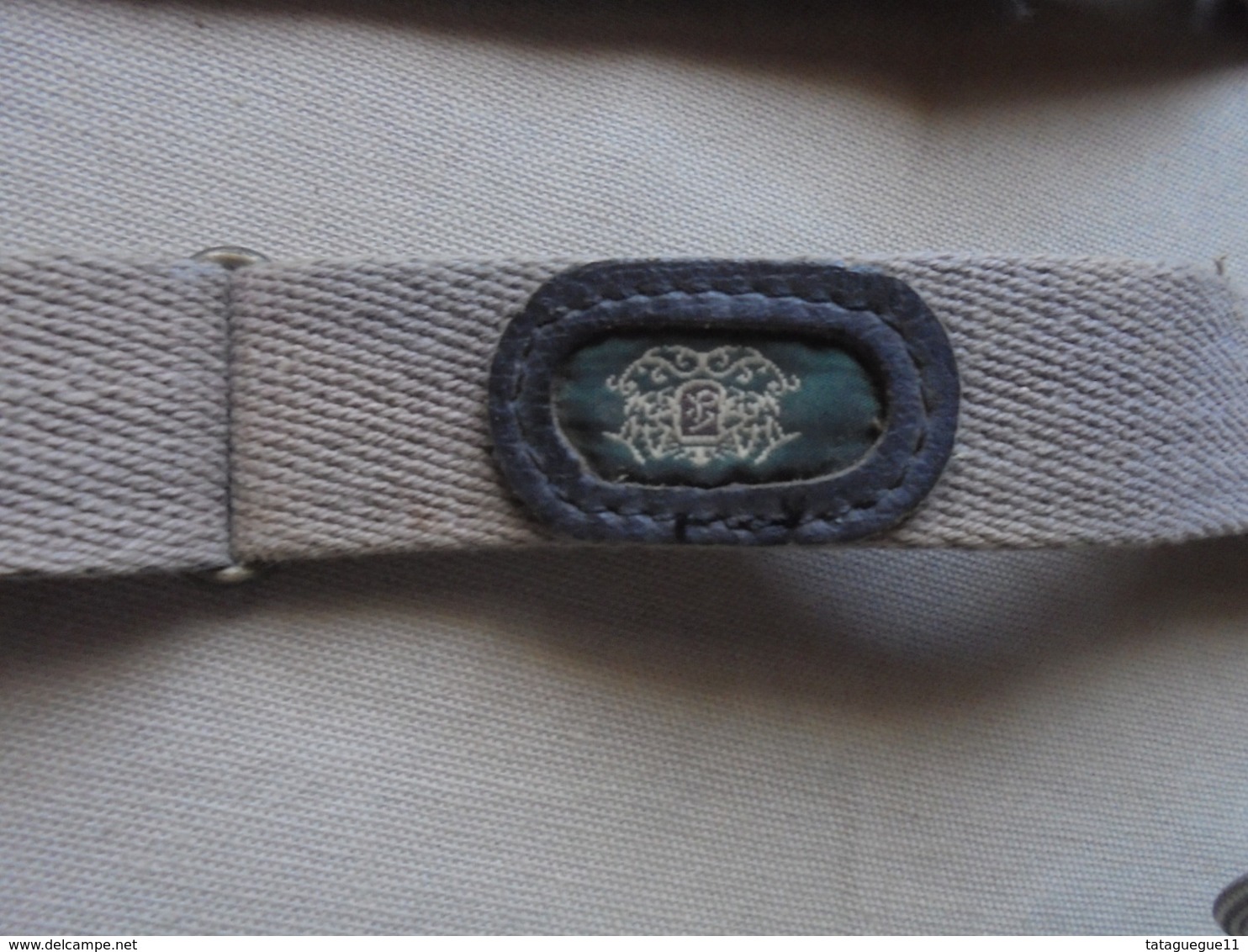 Ancien - Ceinture En Toile Pour Travail/alpinisme/chasse Avec Crochet En Métal - Cinture & Fibbie