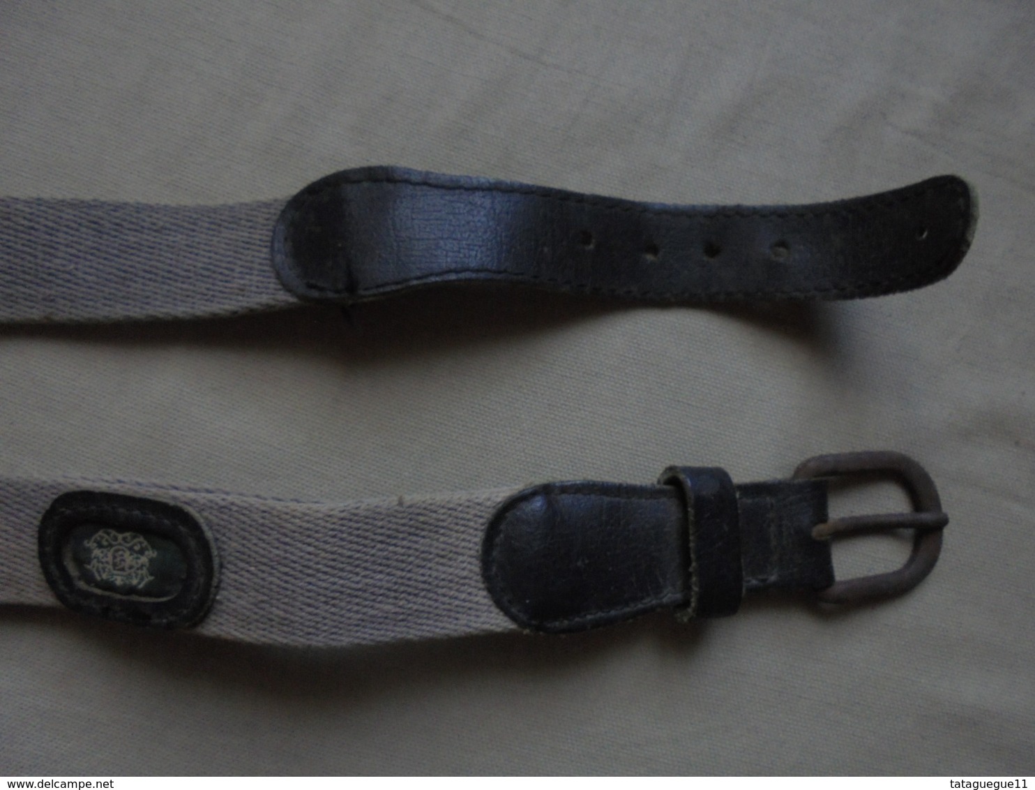 Ancien - Ceinture En Toile Pour Travail/alpinisme/chasse Avec Crochet En Métal - Belts & Buckles