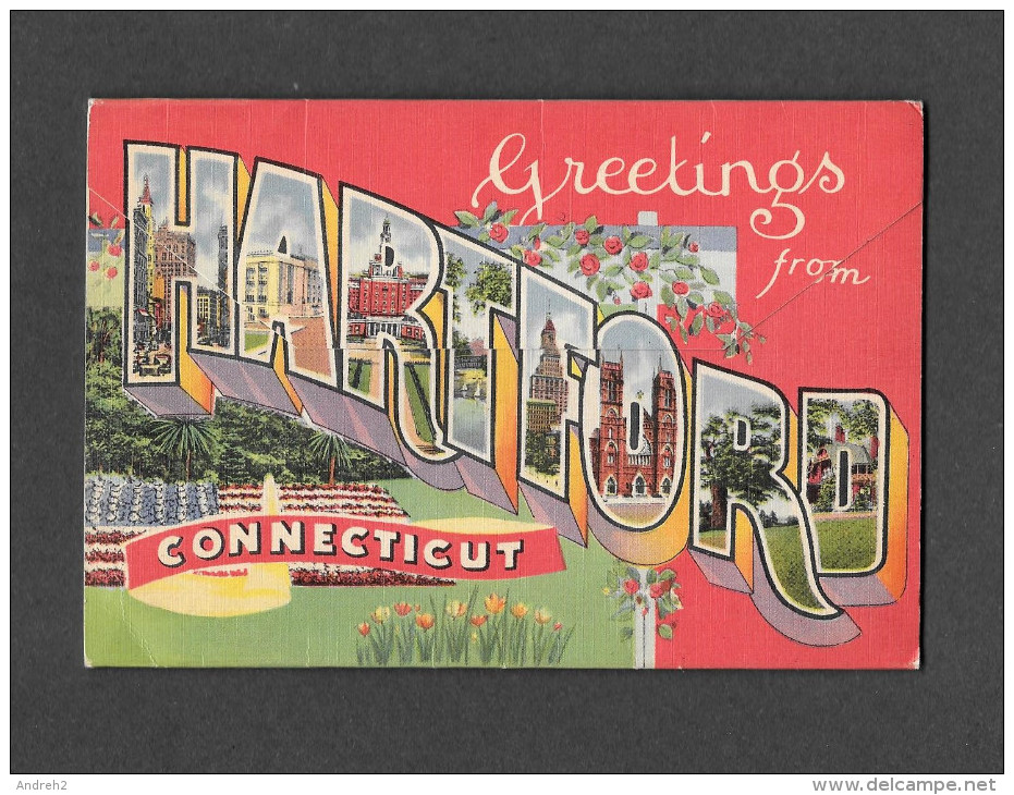 HARTFORD - CONNECTICUT - SOUVENIR FOLDER OF HARTFORD - POCHETTE SOUVENIR DÉPLIANTE - 18 VIEWS - Hartford