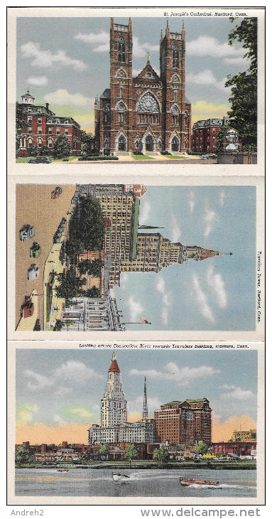 HARTFORD - CONNECTICUT - SOUVENIR FOLDER OF HARTFORD - POCHETTE SOUVENIR DÉPLIANTE - 18 VIEWS - Hartford