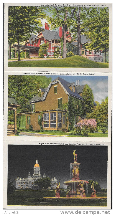 HARTFORD - CONNECTICUT - SOUVENIR FOLDER OF HARTFORD - POCHETTE SOUVENIR DÉPLIANTE - 18 VIEWS