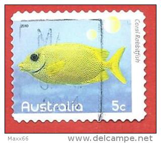 AUSTRALIA USATO - 2010 - Pesci Della Barriera Corallina - Coral Rabbitfish - 0,05 $ - Michel AU 3400BA AUTOADESIVO - Used Stamps