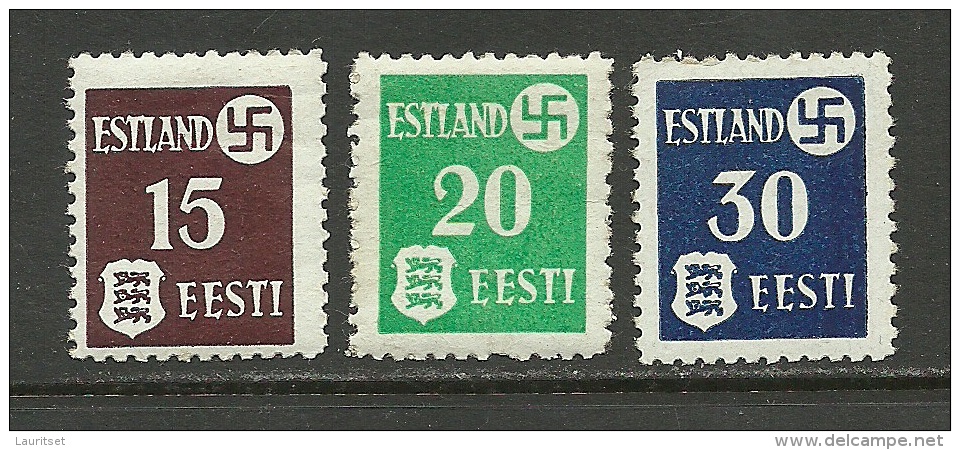 Estland Estonie Estonia 1941 German Occupation Michel 1 - 3 X MNH ERROR Abklatsch - Occupation 1938-45