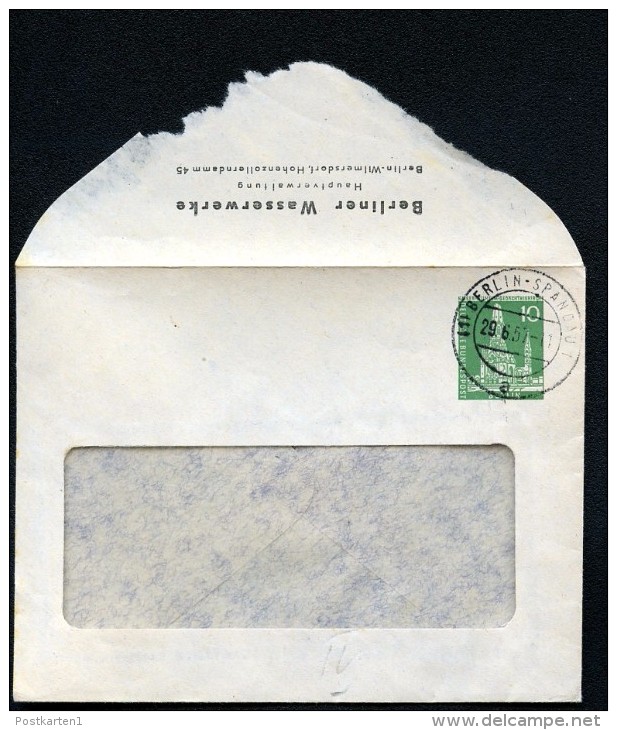 BERLIN PU16 B2/001a Privat-Umschlag WASSERWERKE 1957  NGK 20,00 € - Sobres Privados - Usados