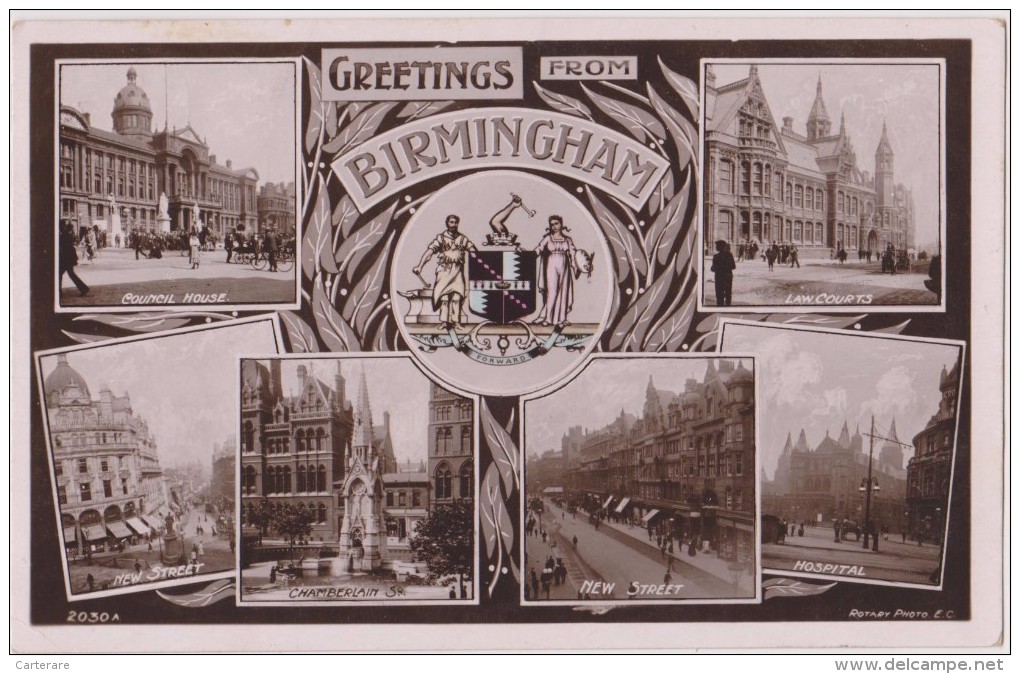 ROYAUME UNI,ANGLETERRE,england,WA RWICKSHIRE,BIRMINGHAM EN 1909,BRUM,CITY - Birmingham