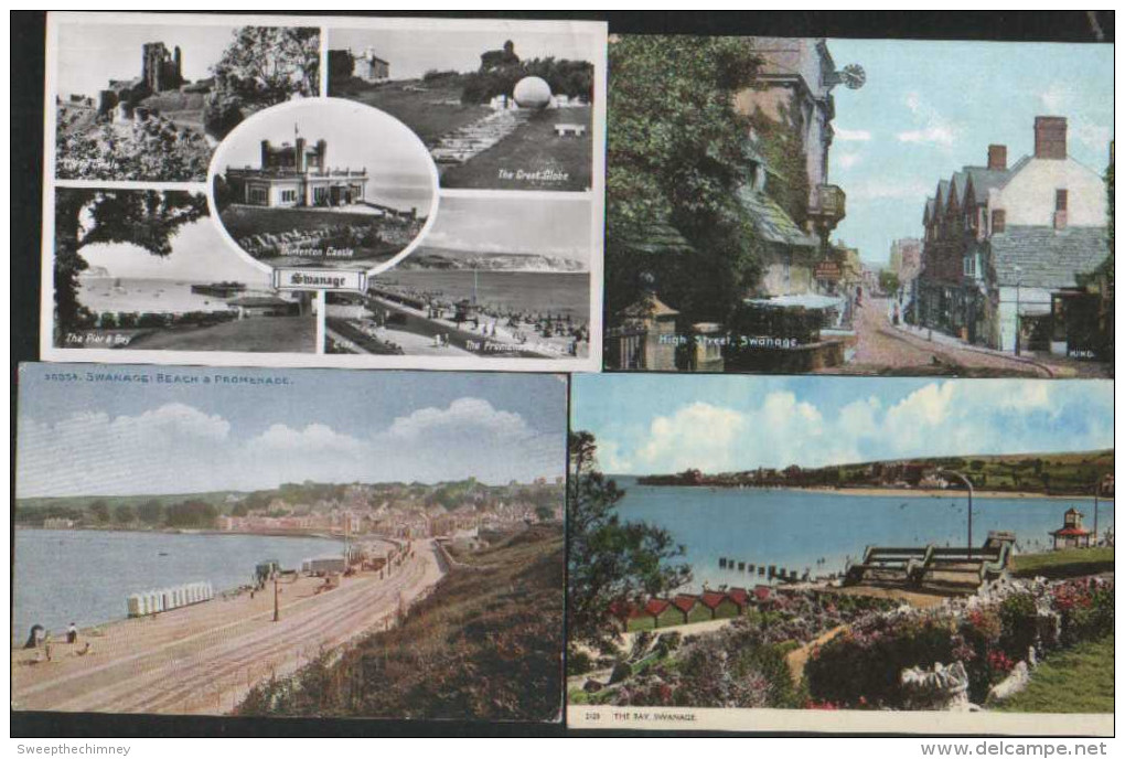 FOUR OLD POSTCARDS OF SWANAGE DORSET - Swanage