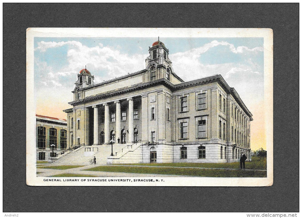 SYRACUSE - NEW YORK - GENERAL LIBRARY OF SYRACUSE UNIVERSITY - NICE STAMP - PUBLISHED BY WM. JUBB CO. - Syracuse