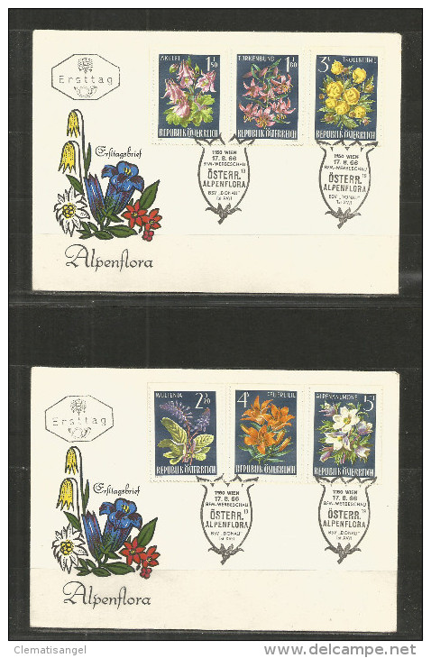 TOP!! ÖSTERREICH * 2 ERSTTAGSBRIEFE * PRÄCHTIGE ALPENFLORA * 1966  **!! - Briefe U. Dokumente