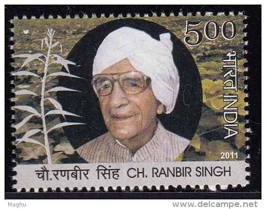 India MNH 2011, Chaudhary Ranbir Singh Politician Start Bakhra Nangal Power Project Agriculture Irrigation Plant, Flower - Neufs
