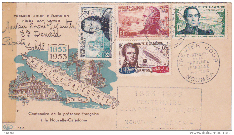 New Caledonia 1953 Centenary Of French Presence FDC - Covers & Documents