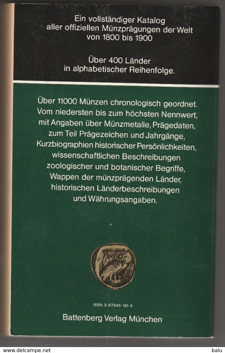 Weltmünzkatalog Günter Schön / J.-F. Cartier. 19. Jahrhundert Battenberg Verlag 4. Vollständig überarbeitete Auflage - Literatur & Software