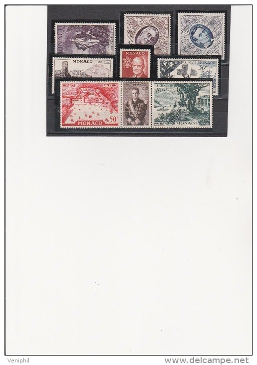 MONACO - TIMBRES N° 444 A 452 NEUF XX -TB ANNEE 1956 - Nuevos