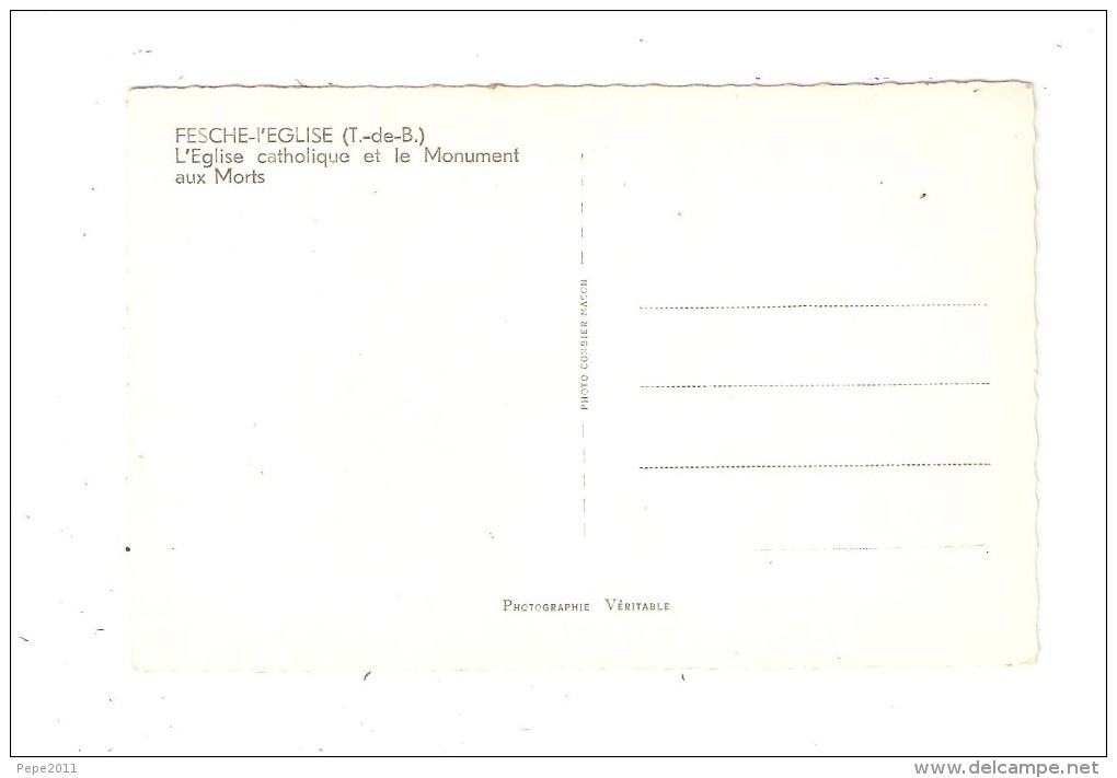 CPA 90 - Fesche L'Eglise : Eglise Catholique & Monument Aux Morts : Maisons - Eglise - Monument - Autres & Non Classés