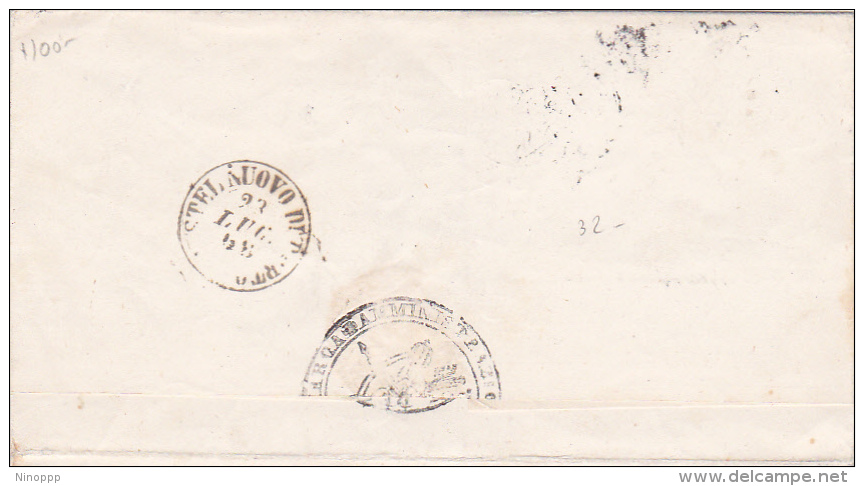 Vatican City Papal  State 1868 Cover From Roma To Tiano - Papal States