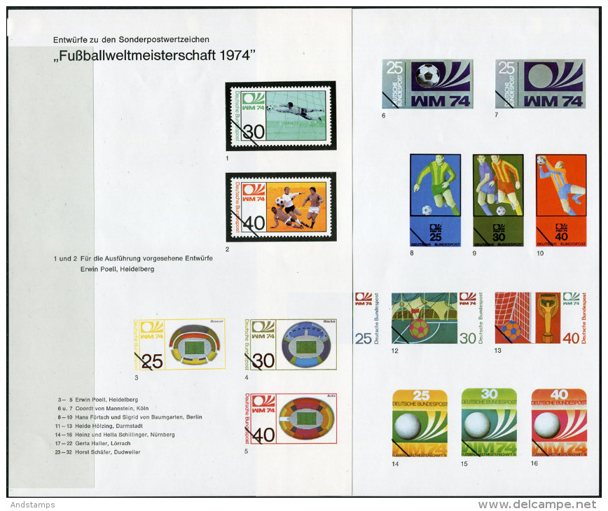 Deuschland 1974 3 RARE MNH Proof Sheets, Soccer- WC W.Germany-74 (TS22) - 1974 – Germania Ovest