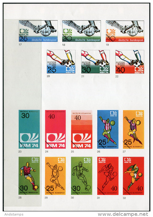 Deuschland 1974 3 RARE MNH Proof Sheets, Soccer- WC W.Germany-74 (TS22) - 1974 – West Germany