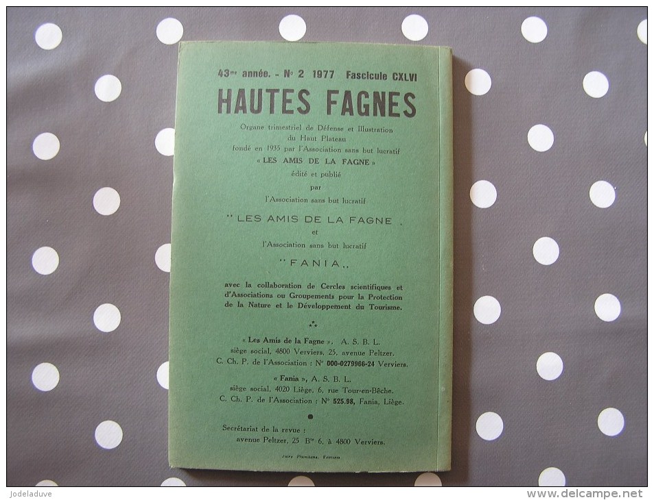 HAUTES FAGNES N° 2 / 1977 Régionalisme Belgique Nature Fagne Ardenne Botanique Animaux Eau Anomalies Magnétiques - België