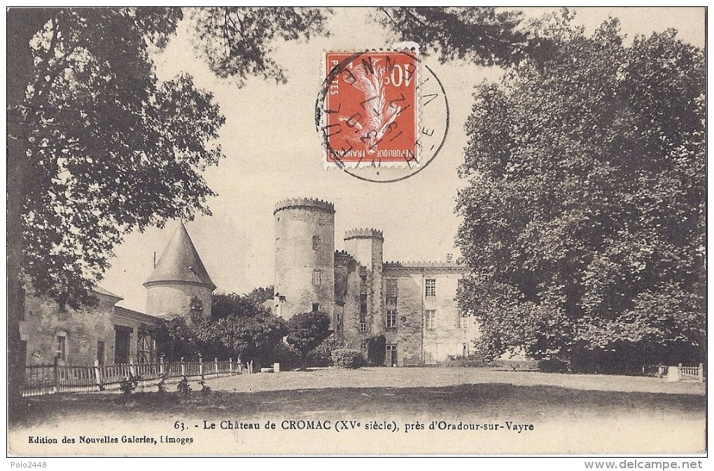 Cpa - Le Château De Cromac ,  Près D'Oradour Sur Vayre ( En L´état ) - Oradour Sur Vayres