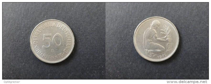 1972 D - 50 PFENNIG - ALLEMAGNE - GERMANY - 50 Pfennig