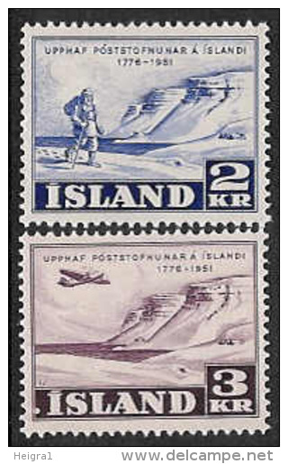 Iceland 1951 MNH/**/postfris/postfrisch Michelnr. 273-274 - Nuevos