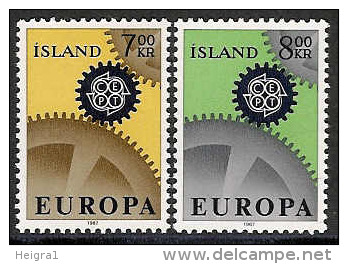 Iceland 1967 MNH/**/postfris/postfrisch Michelnr. 409-410 Europa Cept - Nuevos