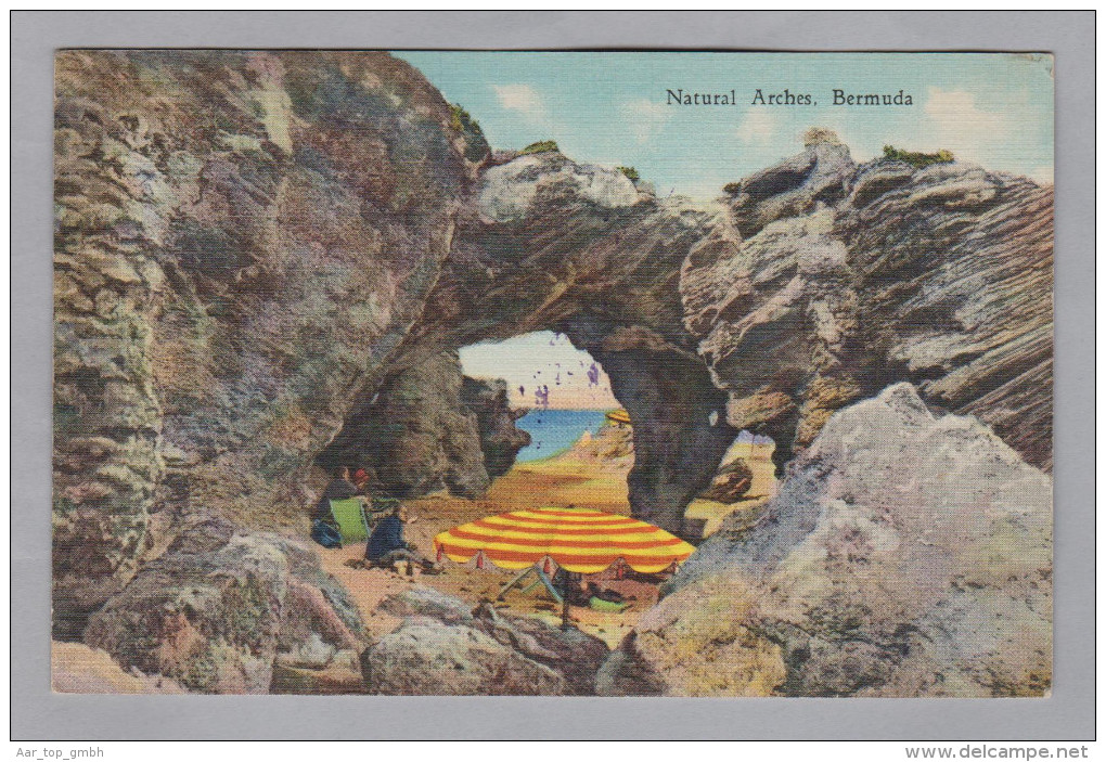 AK BERMUDA 1936-10-16 New-York Paquebot Natural Arches Foto Yankee - Bermudes