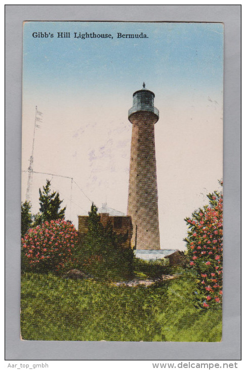 AK BERMUDA ~1930 Schiffstempel Gibb's Hill Leuchtturm Foto Yankee And Phoenix Store - Bermuda