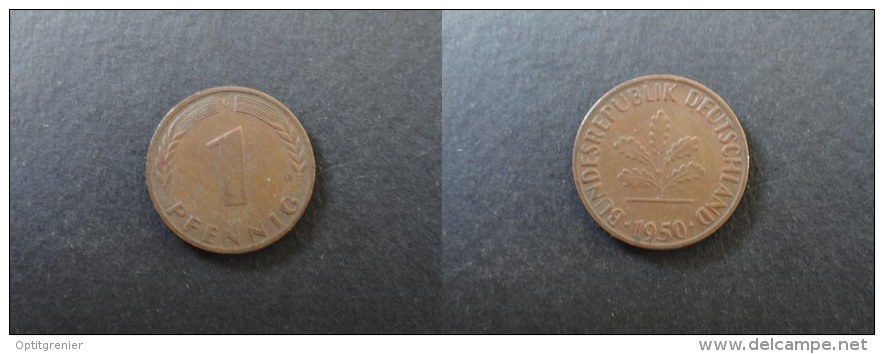 1950 G - 1 PFENNIG - ALLEMAGNE - GERMANY - 1 Pfennig